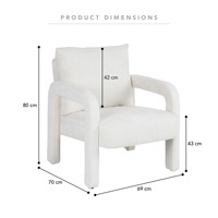 Fauteuil d'appoint moderne blanc crème, chaise longue individuelle rembourrée pour salon, chambre, hôtel, vente en gros