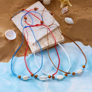 Khác Nhau handmade tự nhiên vỏ sò biển Vòng cổ phụ nữ có thể điều chỉnh chuỗi dệt cowrie vỏ bãi biển Vòng cổ mùa hè bãi biển đồ trang sức quà tặng - Product Image 2