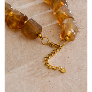 <span class=keywords><strong>Collana</strong></span> 5211 Vintage autunno marrone perline in acrilico <span class=keywords><strong>collana</strong></span> in acciaio inossidabile placcato <span class=keywords><strong>oro</strong></span> <span class=keywords><strong>collana</strong></span> a forma di <span class=keywords><strong>sole</strong></span> - Product Image 4