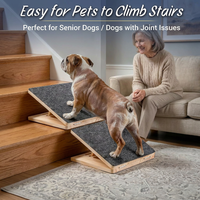 Novayapetix Hangzhou Escalier pour animaux de compagnie en bois, antidérapant, pliable, à angle réglable, pour l'escalade et l'aide à la mobilité des chiens