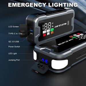 Démarreur de saut haute puissance 12V 24V 4000A Courant de pointe Affichage numérique SOS Stroboscopique 20000mAh pour moto/camion Démarrage hivernal - Product Image 2