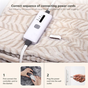 Coperta Elettrica Riscaldata Personalizzabile in Morbido <span class=keywords><strong>Pile</strong></span>, con <span class=keywords><strong>Telecomando</strong></span>, Protezione da Surriscaldamento per USA/UK - Product Image 3