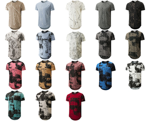 T-shirt décontracté tricoté à manches courtes, col rond, avec logo personnalisé, coupe oversize, 100% coton, imprimé tie-dye, écologique, livraison rapide, vente en gros à prix abordable - Product Image 1