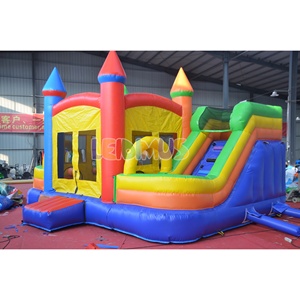 Inflatable Bounce House kết hợp trượt leo tường thương mại trẻ em và người lớn nước và đất đôi chơi cơ sở - Product Image 1