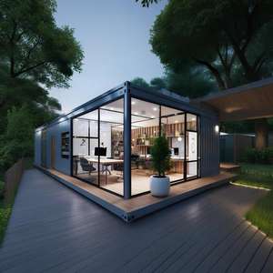 Contenedor transparente-<span class=keywords><strong>Casa</strong></span> modular de acero para Villa Oficina Resort Uso adaptado para Mountain Prairie Arid Scenes Houseboat Product - Product Image 6