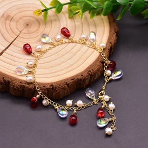 Trendy Moda İnci Bileklik Gül Altın Kaplama Düzensiz Barok Boncuklu Ayarlanabilir Genç Kadınlar İçin Takı İnci Bileklik - Product Image 3