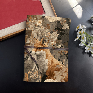 Cadeau de cahier de travail A6 fait à la main pour les équipes RH adapté aux notes de <span class=keywords><strong>recrutement</strong></span> et aux plans d'engagement des employés avec des fleurs de renard - Product Image 2