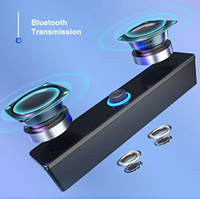 Barre de son mini filaire USB pour ordinateur portable et de bureau, avec bouton de contrôle