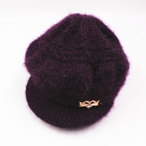 Bonnet tricoté pour femme, chaud en laine avec doublure polaire, style décontracté, couleur rose, anti-boulochage - Product Image 4