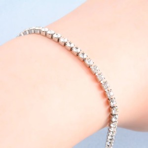 Bracelet Tennis en Zircon Cubique et Strass en Acier Inoxydable pour Femme, Joli Bracelet Jonc en Cristal Plaqué Or 18K, Accessoires de Bijoux - Product Image 6