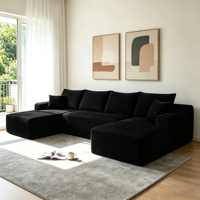 Canapé modulaire en tissu avec compression sous vide, grand format, gain de place, avec porte-gobelets et poches latérales pour appartement