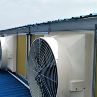 Ventilateur d'extraction à lamelles EC de 48 pouces avec 6 pales en fibre de verre et volet en treillis métallique pour la ventilation des bâtiments d'élevage