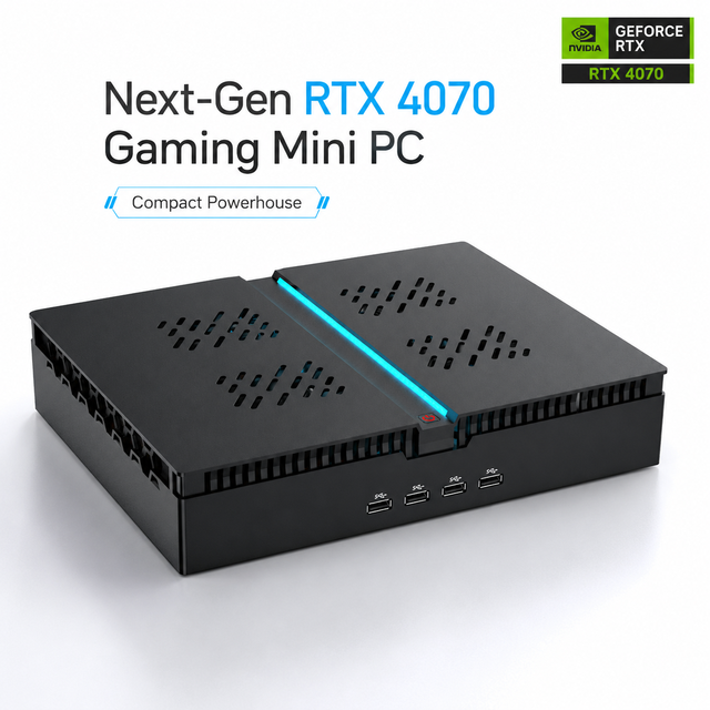 Intel 14th Gen I9/i7/i5 Gaming Mini PC RTX 4070 12g Core I9-14900F DDR5 NVME PCIE4.0 SSD Linux Mini Computer Mini Gaming PC