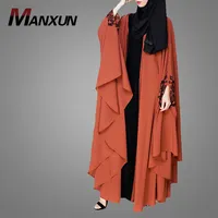 Abaya abierta de encaje para mujer, moda musulmana, cárdigan de Dubái elegante, bata de encaje, vestido árabe, disfraz turco, Abaya al por mayor