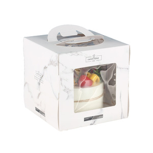 Birthday Party Clear Square Pet Tall Transparent Cake Box Packing Swiss Roll Clear Plastic Cake Box Transparent With Ribbon