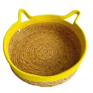 批发猫耳棉绳混合水葫芦篮非常适合存放，并为任何空间增添一丝可爱。