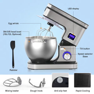 Nuevo Tipo <span class=keywords><strong>de</strong></span> Batidora <span class=keywords><strong>de</strong></span> Pedestal Grande <span class=keywords><strong>de</strong></span> 8L para Cocina, 2000W, Eléctrica Ajustable, con 16 Accesorios para Exteriores - Product Image 5