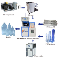Machine de soufflage de bouteilles PET semi-automatique à 2 cavités à haut rendement de bonne qualité à bas prix pour les boissons et l'eau