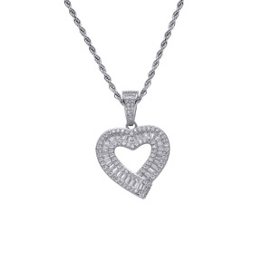 Pendentif d'amour irrégulier, bijoux hip-hop, accessoires <span class=keywords><strong>rap</strong></span>, cuivre incrusté de zircon, pendentif en forme de cœur pour couple. - Product Image 5