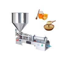 Machine de remplissage semi-automatique de sauces avec trémie mélangeuse pour sauces épaisses (tomate, pâtes, chili et barbecue) en pot