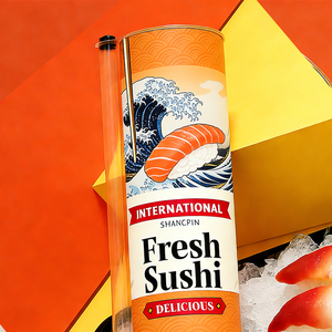 Emballage en tube de carton rond créatif imprimé sur mesure pour sushis, idéal pour l'emballage alimentaire - Product Image 1