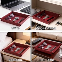 Plateau de rangement pour entrée personnalisé en cuir PU pliable multifonctionnel élégant et durable