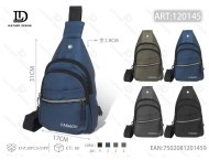 Borsa da petto da uomo in nylon con tre cerniere, per uso quotidiano, per tutte le stagioni - Product Image 1