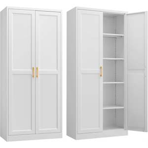 Custom Modern Free Standing <b>Tall</b> Kitchen Pantry <b>Cabinet</b> with Large Storage for Kitchen Dining <b>Bathroom</b> Hotel Use - Product Image 2