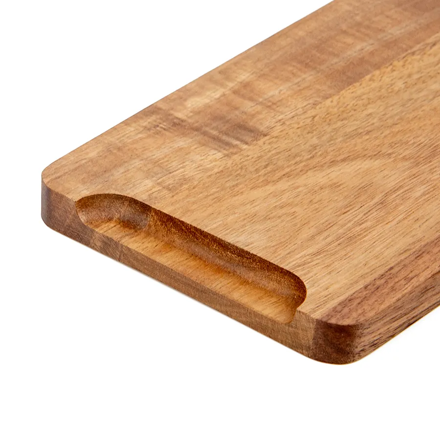 Multi Sizes Home and Restaurant Rectangle Wooden Plate Acacia Wood Tray With Handle