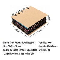 Carnet miniature à couverture rigide en papier kraft, cadeau publicitaire, logo personnalisé, reliure spirale, bloc-notes autocollant assorti