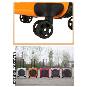 Baolujie Pet Carrier Orange Square Breathable With Wheels For <b>Cats</b> And Dogs Travel Case - Product Image 3