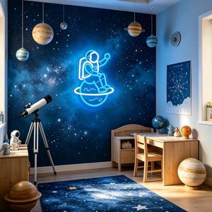 Enseigne néon Astronaut Planet, Décoration LED pour salle de jeux et man cave |   Enseigne néon personnalisée Astronaute Saturne - Product Image 2