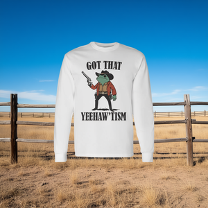 T-shirt a maniche lunghe Country Cowboy Frog con design western dallo stile Yeehaw'tism - Product Image 3