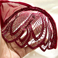 Ensemble de lingerie en dentelle pour femmes, sexy, rouge vin, broderie, soutien-gorge et culotte, strass en forme de cœur, pour femmes, lingerie exotique, vente en gros OEM