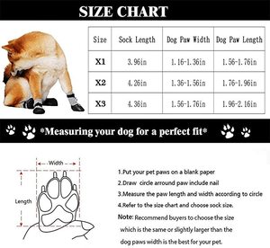 कस्टम मोजे विरोधी पर्ची पालतू कुत्ते मोजे समायोज्य स्ट्रैप और रबर एकमात्र के साथ - Product Image 2