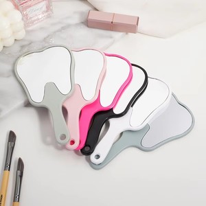 New Custom Logo Multi Function Tooth Shaped Cosmetic Handheld <strong>Mirror</strong> <strong>Plastic</strong> Dental <strong>Mirrors</strong> With Handle for Promotional Gift - Product Image 1