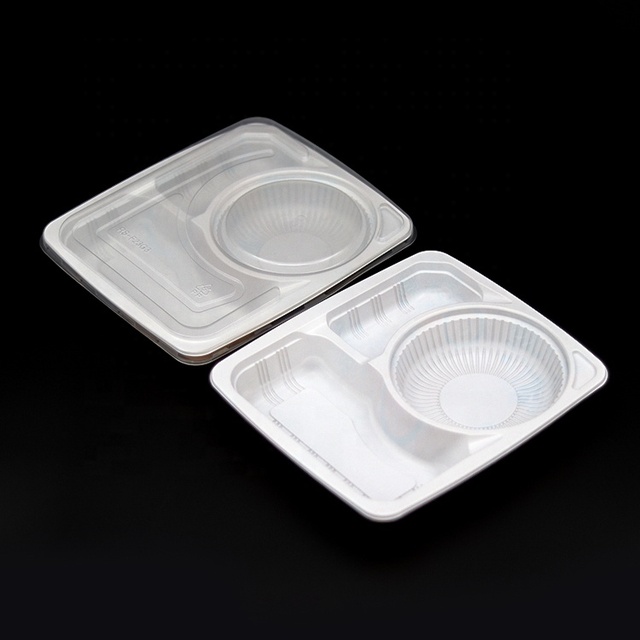 Microwave Takeaway Plastic Food Containers With Lids 1 2 3 Compartment PP Disposable Meal Prep Togo Lunch Box