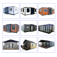 Rumah Kontainer Ekspansi Mewah 20ft 40ft, Rumah Modular Modern dengan Kamar Mandi, Dapur, dan Ruang Tamu Lengkap