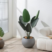 Pot de fleurs en plastique de haute qualité, moderne, en forme de boule, écologique, léger, durable, système d'auto-arrosage, utilisation intérieure/extérieure