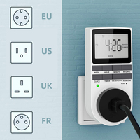 Enchufe de Reino Unido, temporizador Digital, enchufe eléctrico programable, temporizador, interruptor para luz B y más con pantalla Lcd grande