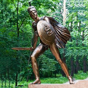 Sculpture de guerrier romain antique en bronze avec <span class=keywords><strong>épée</strong></span> et bouclier hoplite - Product Image 5