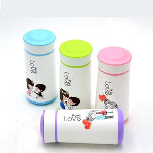 إنتاج المصنع بالجملة زجاجة مياه زجاجية قابلة لإعادة الاستخدام ، فنجان هدايا إعلاني بنمط عشاق - Product Image 4