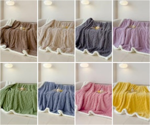 Sherpa Fleece <strong>Throw</strong> Blanket 100x150cm, Fluffy Soft Warm <strong>Throws</strong> <strong>for</strong> Sofa Fleece Thick Blanket <strong>for</strong> Bed, <strong>Couch</strong>, Sofa and Chair - Product Image 6