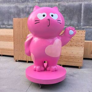 Sculpture de chat moderne en résine écologique, style dessin animé - Product Image 2