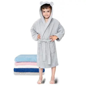 Fabrikant Op Maat Gepersonaliseerde Badjas Kinderen Pyjama Katoenen Badstof Baby Kinder Badjas