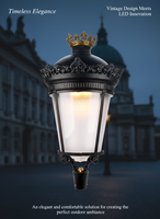 Farol Fernandin Palacio China: Luminaria Urbana Moderna, Farola LED para Jardín, Uso en Exteriores, IP66, Construcción de Aluminio, AC, Negro