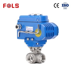 Válvula de Bola Actuada de Acero Inoxidable 304, DN40 1-1/2 Pulgadas, 3 Vías, Puerto en L, PN16, 24 VDC, Rosca Hembra - Product Image 2