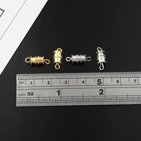 Fermoirs de bracelet en forme de baril pour bijoux, plaqués or argenté, 5x7 mm, avec verrouillage à vis
