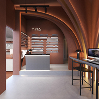 Support de présentation de parfums en bois de luxe, écologique, recyclable, avec éclairage LED, armoire en verre personnalisable pour les boutiques de parfums
