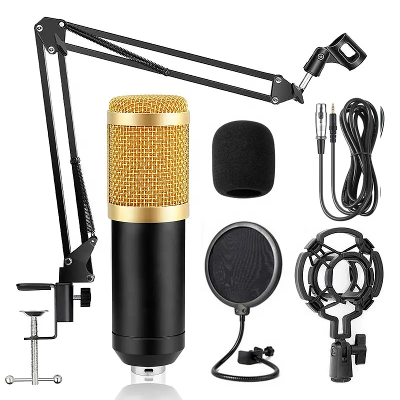 Sıcak BM800 Usb vpodpodcast ekipmanları kiti BM 800 mikrofonun Gamer Condensador stüdyo oyun Mic kayıt kondenser mikrofon